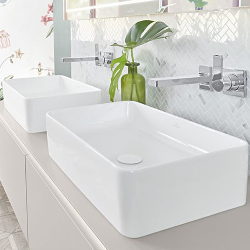 Lavoar pe blat, Villeroy & Boch, Collaro, 56 x 36 cm, dreptunghiular, alb